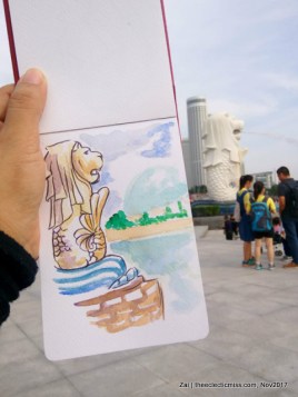 Urban Sketching at Merlion Park, Singapore
